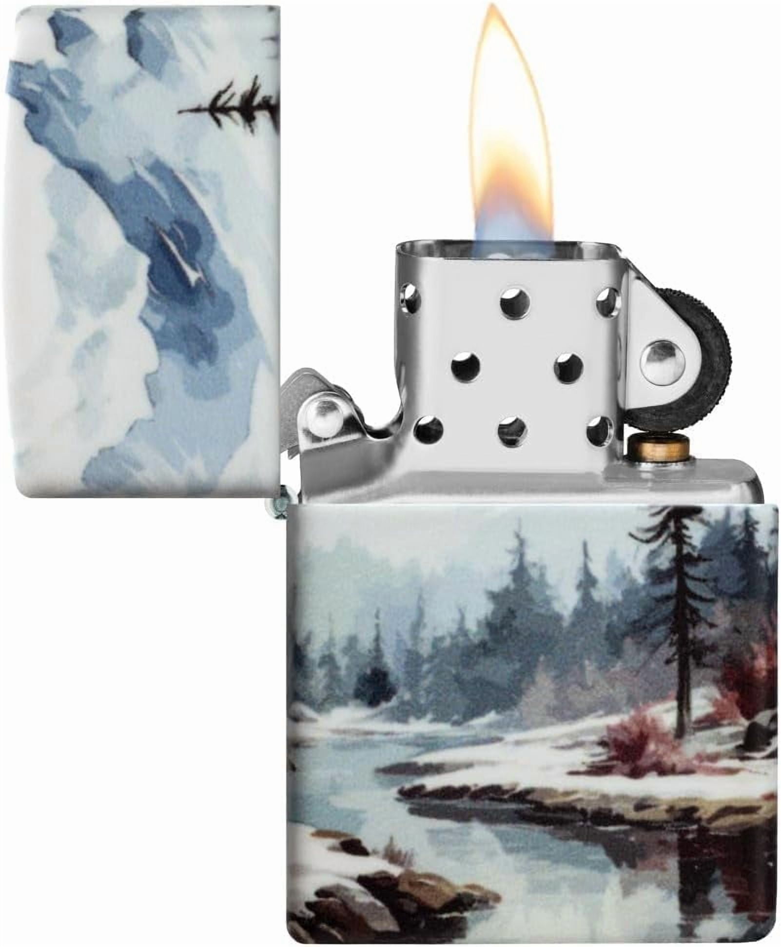 Zippo Lighter - Customized Message Frozen Valley 540 Matte Pocket Lighter 46702