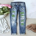 thumbnail image 2 of Uuszgmr Jeans For Women Ladies New Street Sampa Printed Perforated Straight Denim Trousers, 2 of 4