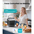 thumbnail image 3 of Ecozy Chillio Smart Ice Maker, Portable Ice Makers Countertop with App Remote & Voice Control, 9 Bullet Ice Cubes in 6 Mins, 26lbs/24Hrs, for Home Kitchen Office RV, 3 of 6