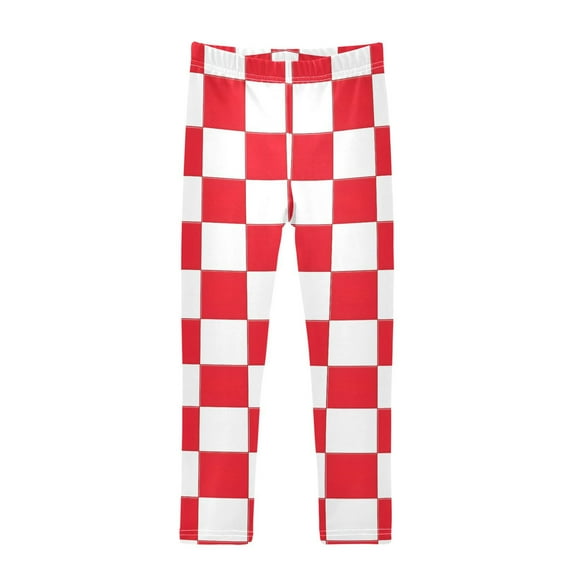 joogoo Girls' Leggings Checkered Grid-t9 Yoga Pants 6T