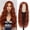 Auburn, variant on Long Auburn Wavy Wigs for Women Middle Part Copper Red Wig 28 inch Natural Curly Synthetic Wig Heat Resistant Fiber Wigs for Daily Party Use（Grey）