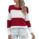 thumbnail image 1 of Sudadera con estampado de Navidad para mujer Suéter con recorte cuello redondo Manga larga Rayas Colorblock Gibobby M, 1 of 4