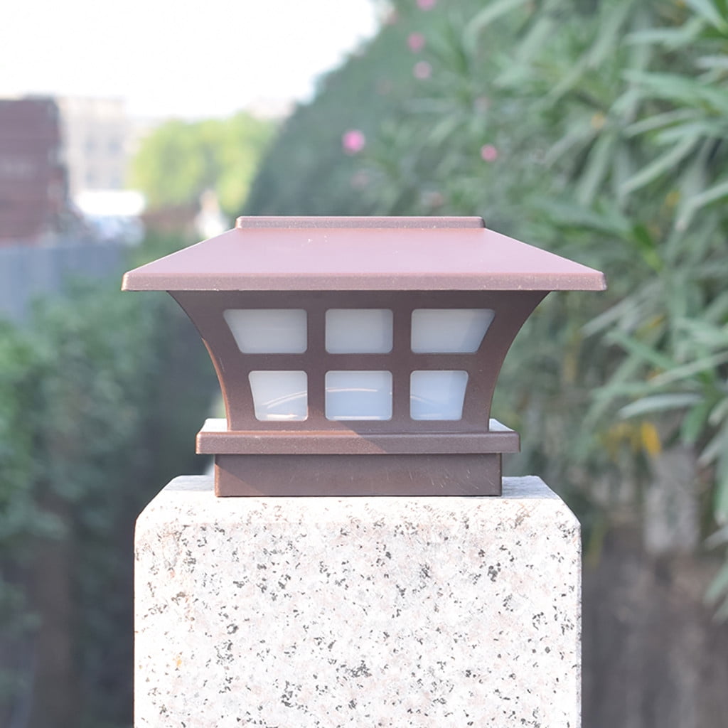 Camnix Solar Post Lights, Pillar Lamp Posts IP54 Waterproof Modern Column Lamps Dusk to Dawn 3000K LED Square Lanterns for Patio Porch Fence Garden Driveway Decoration