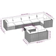 thumbnail image 4 of vidaXL 9 Piece Garden Lounge Set with Cushions Black Poly Rattan, 4 of 5