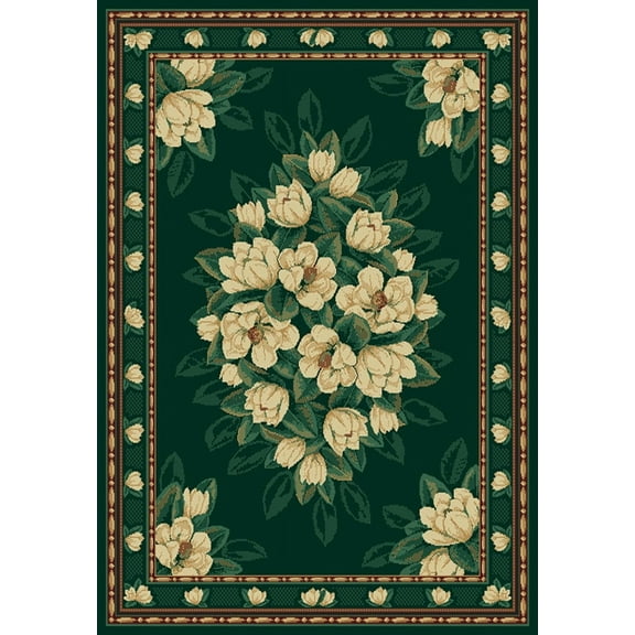 Designer Home Urban Area Rug 040-37042 Magnolia Hunter Floral Magnolias 1' 10" x 3' Rectangle