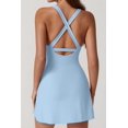 thumbnail image 2 of Vestido de tenis QINSEN Workout con pantalones cortos integrados Airy Blue XL, 2 of 6