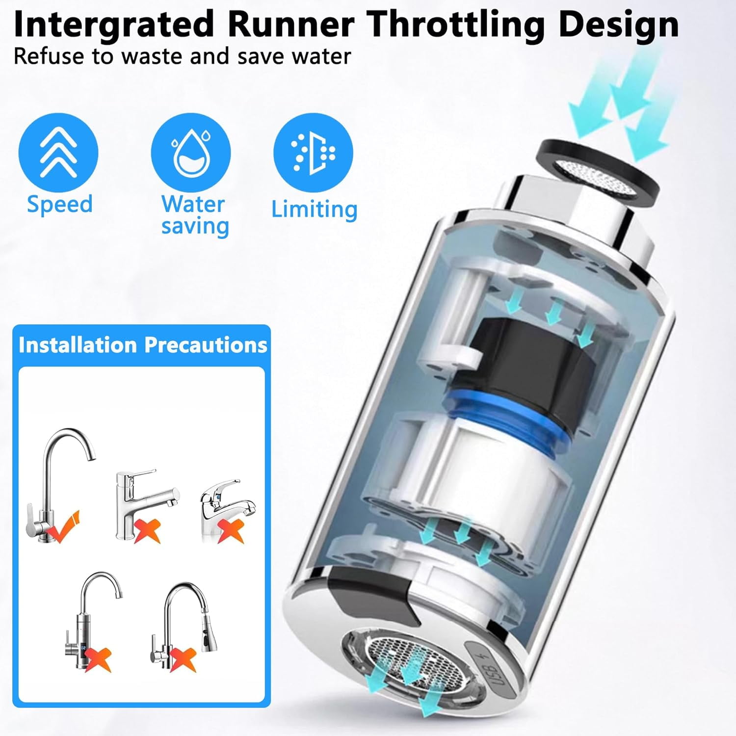 Transform Your Faucet with Our Touchless Automatic Adapter: Motion Sensor for Bathroom & Kitchen, Hands-Free Aerator, Easy Install on M22/M24 Taps