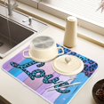 thumbnail image 6 of Ryvnso Love with Leopard Dish Drying Mat for Kitchen Countertop 18x24 Large Dish Pad Drainer Rack Dish Sink Mats, 6 of 7