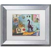 Trademark Fine Art 'Giraffe' Canvas Art by Nick Bantock, White Matte, Silver Frame