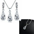 thumbnail image 4 of Conjunto de collar y pendientes Bling Bling plata sencillo moderno, 4 of 10