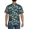 thumbnail image 2 of Naloa Vintage Floral Men's T-Shirt Sport T-shirt Men's Basic Tee Casual Men's Shirt, Round Neck, Short Sleeves - Medium, 2 of 5