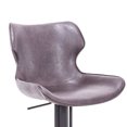 thumbnail image 3 of 22-31 Inch Adjustable Height Barstool Gray Vegan Faux Leather Curved Back, 3 of 4