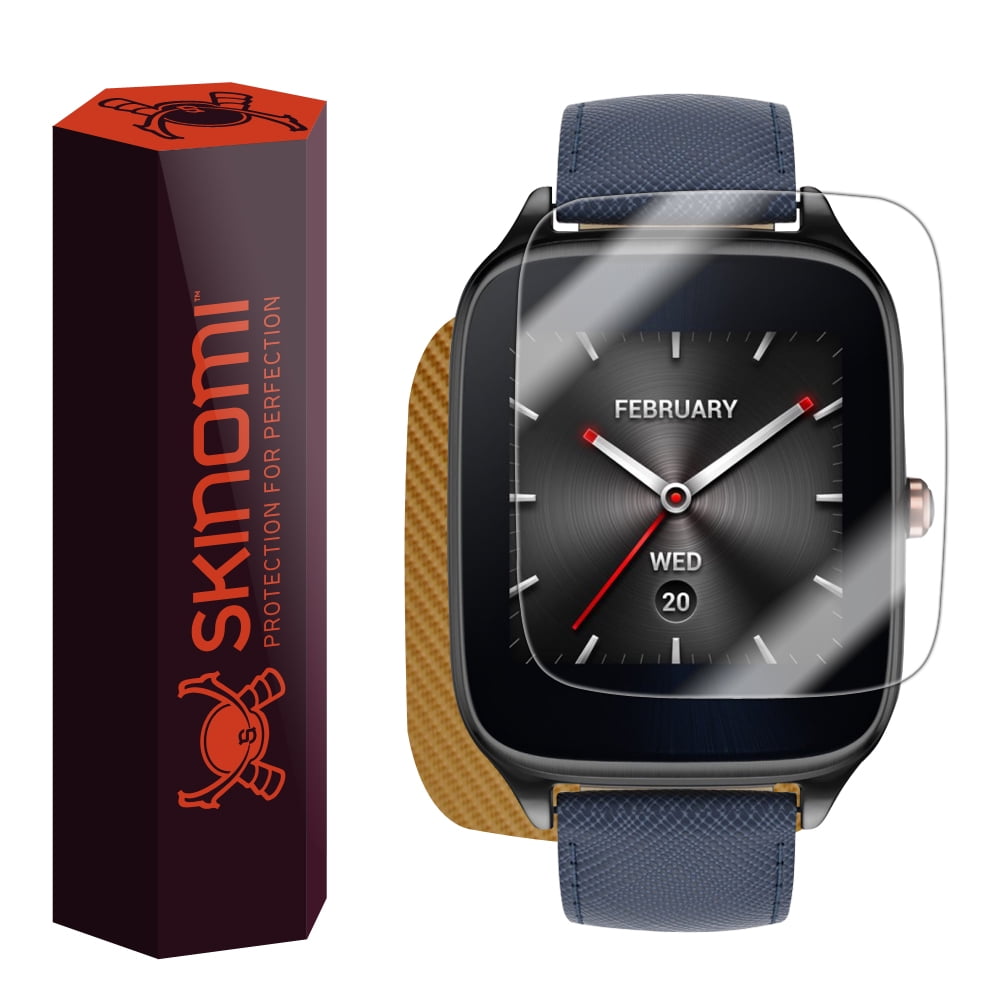 skinomi gold carbon fiber skin & screen protector for asus zenwatch 2 45mm