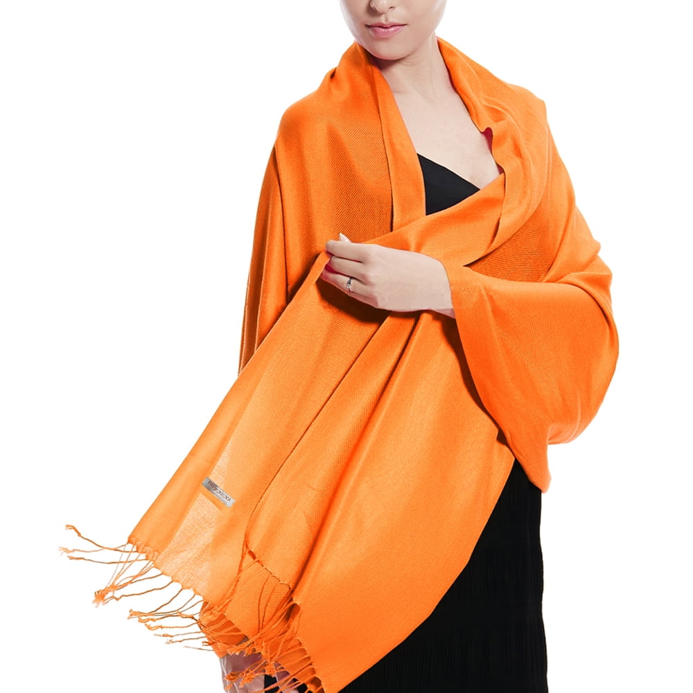 Orange sales pashmina wrap