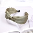 thumbnail image 3 of Sonducket Bandas para el cabello Aro Estilo elegante ancho Colores surtidos Diadema con nudo torcido Diademas ajustables Regalo creativo para Accesorio para el cabello ejercito verde, 3 of 6