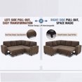 thumbnail image 6 of Leumius 76.5" Sectional Sleeper Sofa with Pull Out Bed,Storage Seat & Cup Holders,L-Shape Modern Upholstered Sofa Couch Convertible Corner Couch for Living Room,, 6 of 8