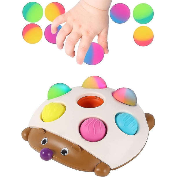 Juguetes sensoriales Simple Dimple Fidget Popper, juguetes de viaje para niños pequeños de 1 a 3 años, juguete educativo y de aprendizaje temprano para habilidades motoras finas con 7 pelota