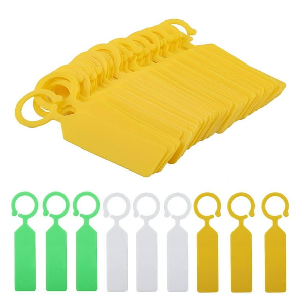 WALFRONT 100 PCS Plant Tree Labels Hanging Name Tag Plastic Hanging Labels for Plant Tree Nursery Seedling Tags Garden Decor,Hanging Flower Label, Hanging Name Tag