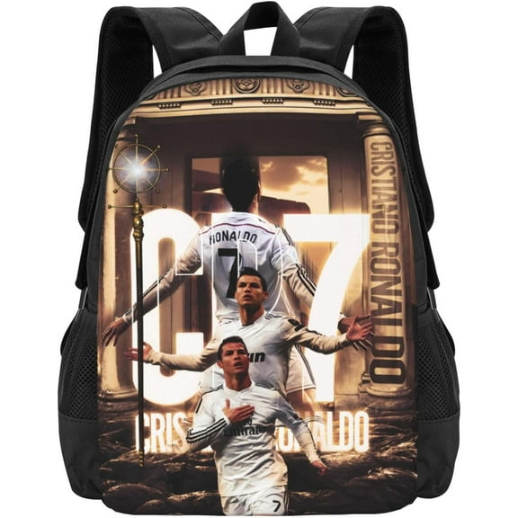 #7 Ronaldo Adult Simplicity Backpacks Bag Laptop Bag Bookbag Backpack 16.5 Inch For Daily, Black