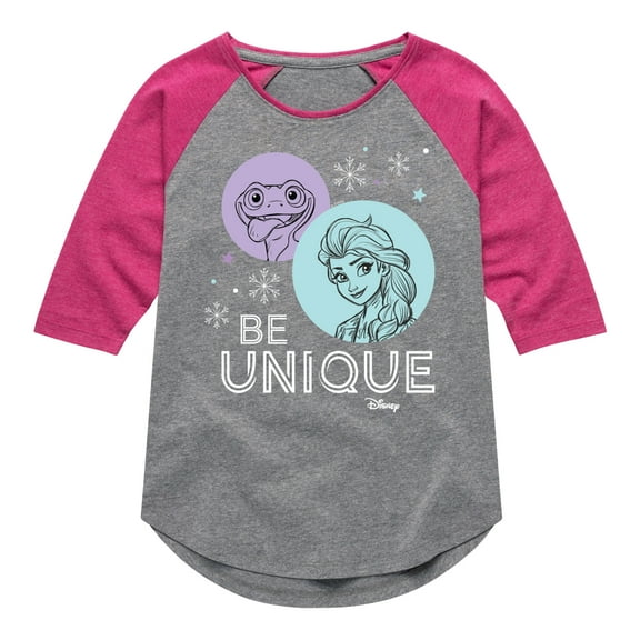Frozen 2 - Be Unique - Toddler And Youth Girls Raglan Graphic T-Shirt