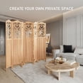 thumbnail image 4 of Aletheiawu 6 Panel Wood Carved Room Divider and Folding Screen, No Installation, Light Brown, 4 of 10