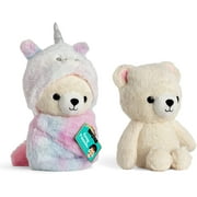 FAO Schwarz Cozie Friends Teddy Bear Unicorn 10, Classic Bear with Removable Colorful Swaddle