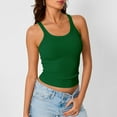 thumbnail image 4 of New summer arrivals Olyvenn Tank Tops for Women 2025 Slim U Neck Sleeveless Shirts Plus Size Summer Crop Tops Y2K Basic Going Out Camisole Green XXXXL, 4 of 8