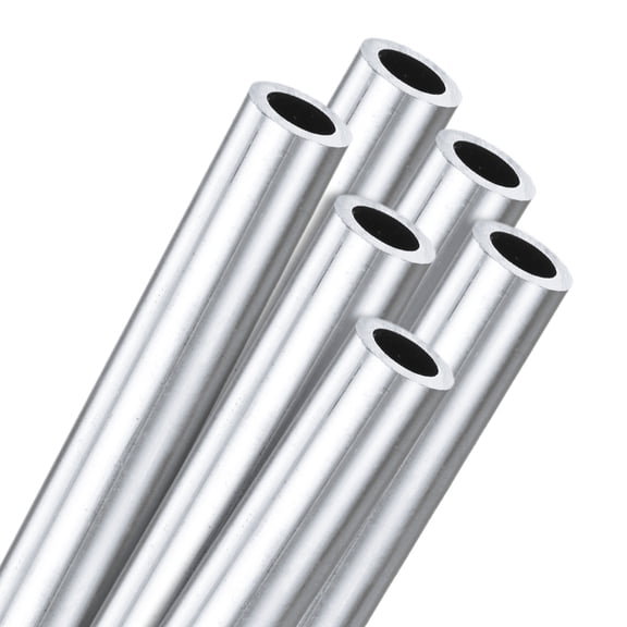 Uxcell 6-Pack 6063 Aluminum Round Tube, 8mmx12mm(IDxOD) 100mm Length Straight Tubing