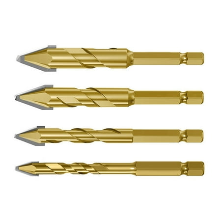 

Milue 4Pcs Hex Shank Highs Hardness Eccentric Drill Precisions Drill Bit 6/8/10/12mm
