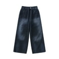 thumbnail image 3 of Jeans Girls Elastic Waist Jeans Girls Straight Leg Wide Leg Girls Pants High Waisted Baggy Jeans Girls with Pockets Cute Girls Clothes 6-7 Years, 3 of 8