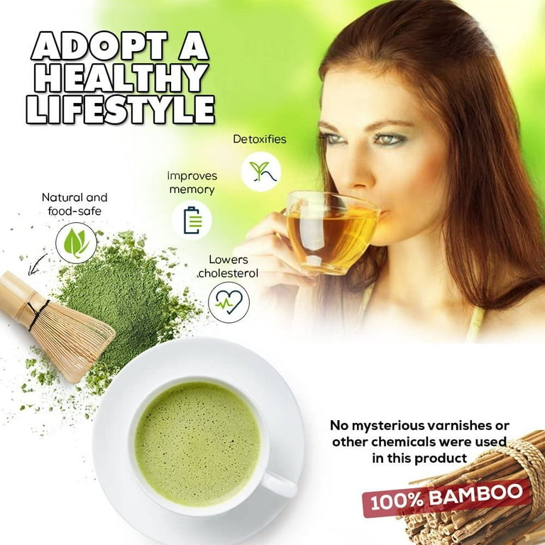 Japanese Matcha Green Tea Whisk Chasen Natural Bamboo Preparing