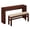 Cherry, variant on GZXS 2 Piece Fluted Counter Height Bar Table Set, 59"L Pub Table with Fabric Upholstered Bench, for Kitchen, Living/Dining Room (Cherry)
