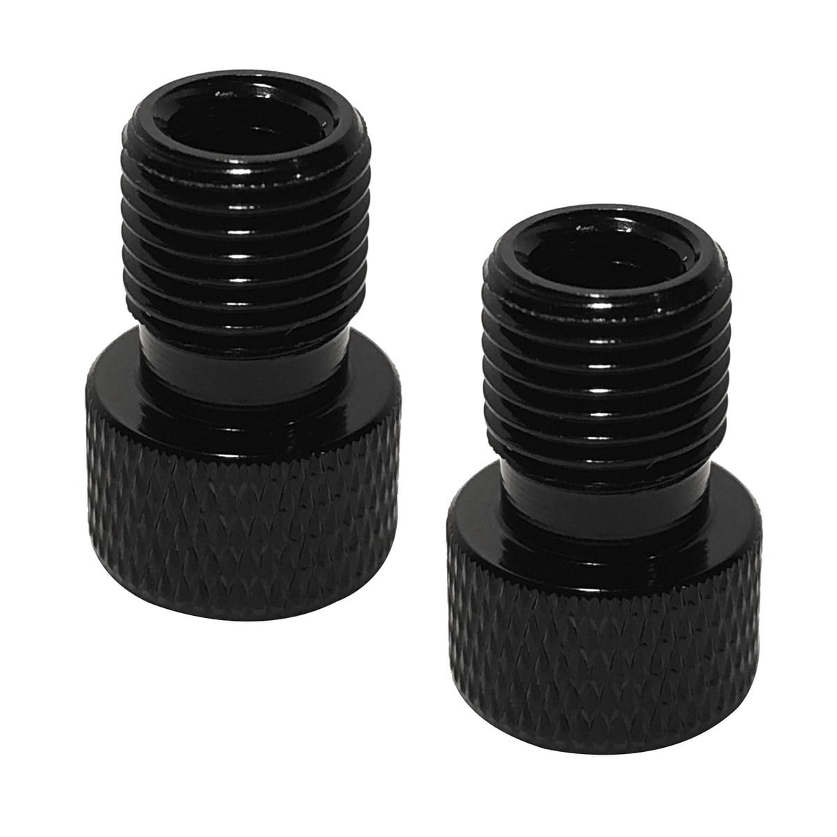 Road Up Two Black Presta Valve Adapter converts Presta Valves to