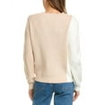 thumbnail image 2 of T Tahari womens  Colorblock Whipstitch Sweater, l, Beige, 2 of 3