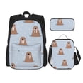 thumbnail image 1 of Disketp Playful Walrus Wonders Mochila Estampada de Gran Capacidad con Lonchera y Estuche, Set de 3 Piezas para Estudiantes, 1 of 7