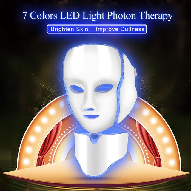 Máquina de rejuvenecimiento de la piel con 7 colores de fotones LED para rostro, cuello, eliminación del acné y antiarrugas