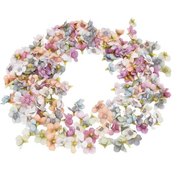 200 Piezas de Mini Cabezas de Flores Falsas, Flor de Seda Multicolor Falsa, Tela Artificial Peonía Margarita Rosa Ciruela para Decoración de Boda, Artesanía Colorida para Fiesta