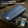 thumbnail image 4 of Wallet Case For iPhone 7 Plus / iPhone 8 Plus, Case Wallet-High Quality Leather Magnetic Closure Case-RFID Blocking Card Holders-Shockproof TPU Shell Folio Cover Women Men Men/Women, Blue, 4 of 7