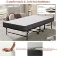 thumbnail image 4 of Folding Bed with Mattress, 75x31 Portable Rollaway Bed with Luxurious Memory Foam Mattress, Space-Saving Foldable Design for Easy Storage, Heavy Duty Metal Frame for Adults, Guest, Cot Size, 4 of 9