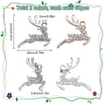 thumbnail image 2 of 1 caja de 32 dijes navideños de renos con micro pavé de circonitas cúbicas. Dije de ciervo dorado y plateado con diseño de animal del bosque e invierno., 2 of 9