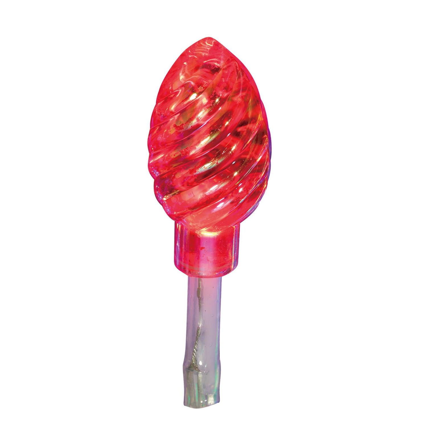 Lot de 20 ampoules de Noël Holiday Time à DEL en spirale C3, irisées, multicolores à piles, avec minuterie, de 7,9 pi