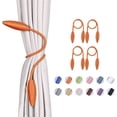thumbnail image 1 of 4 Pack DIY Twist Curtain Tiebacks Creative Decorative Crystal Drape Tie Backs European Style Random Modelling Curtain Holdbacks for Home & Office Window Blackout & Sheer Drapery (Orange), 1 of 8