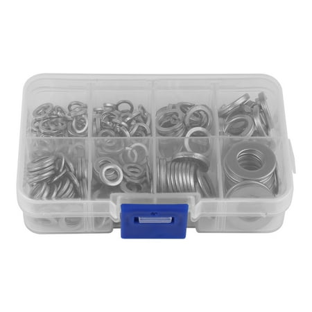 

200 PCS Stainless Steel Flat & Spring Washer Lock Tool Kit M5 M6 M8 M10 with Box