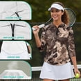 thumbnail image 6 of Uorisanigo Camo Forest Womens Long Sleeve Golf Polo Shirts Size S Comfortable Moisture Wicking Casual Tennis Activewear Fashionable Soft 3/4 Roll Sleeve Athletic Tops with Zipper, 6 of 7