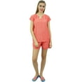 thumbnail image 2 of Bimba Womens Peach Buttondown Pj 2-Piece Set Shirt & Shorts Night Dress-10, 2 of 9