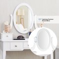thumbnail image 6 of Topbuy Vanity Table Set w/ 360° Rotating Oval Mirror & Drawers White, 6 of 9