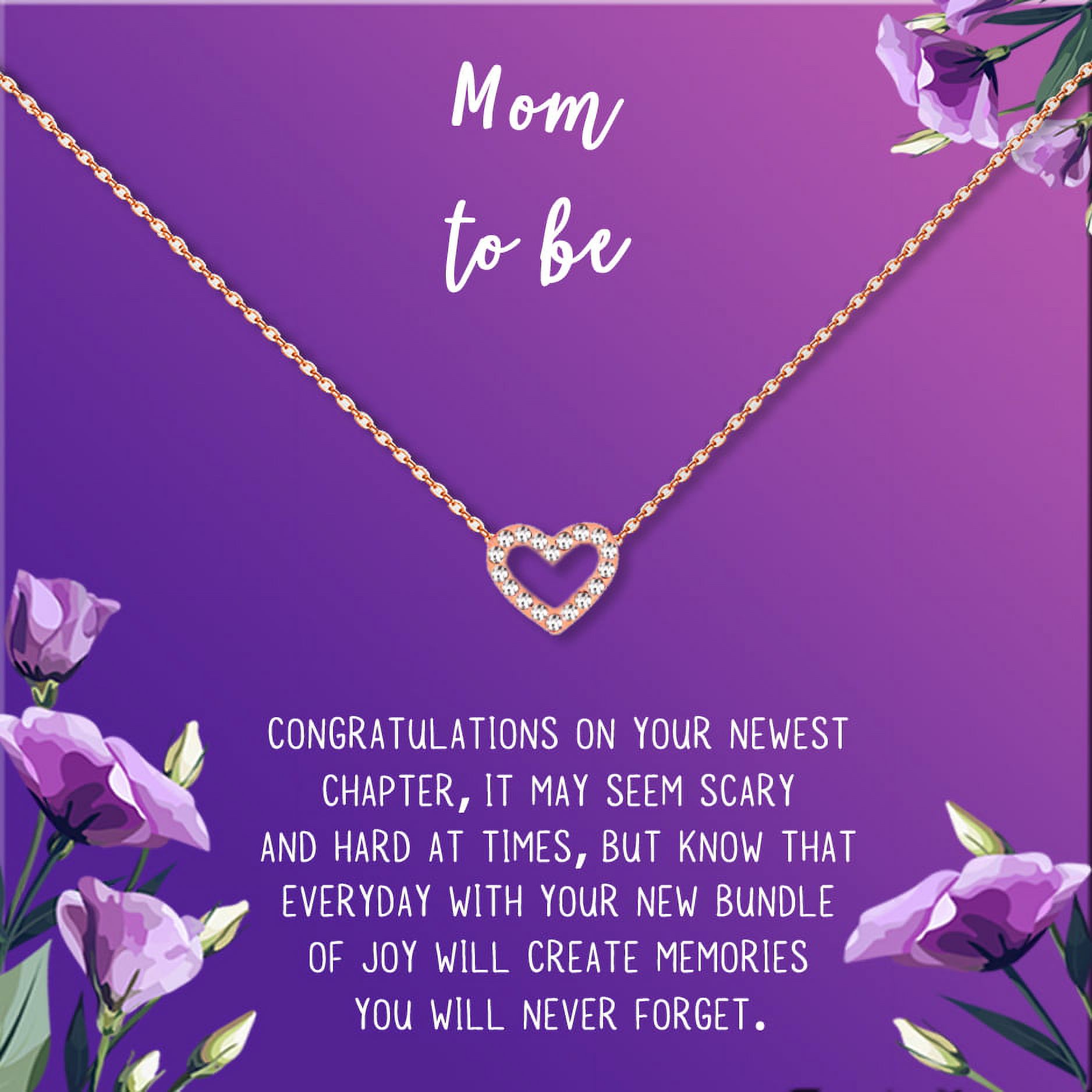 Mom to Be Mother's Day Gift, New Mom Mother's Day Gift, Gift for New Mom, New Mom Gift Box, New Mom Gift for Her, Gifts for New Mom, Congratulations Gift [Rose Gold Heart,Purple Gradient]
