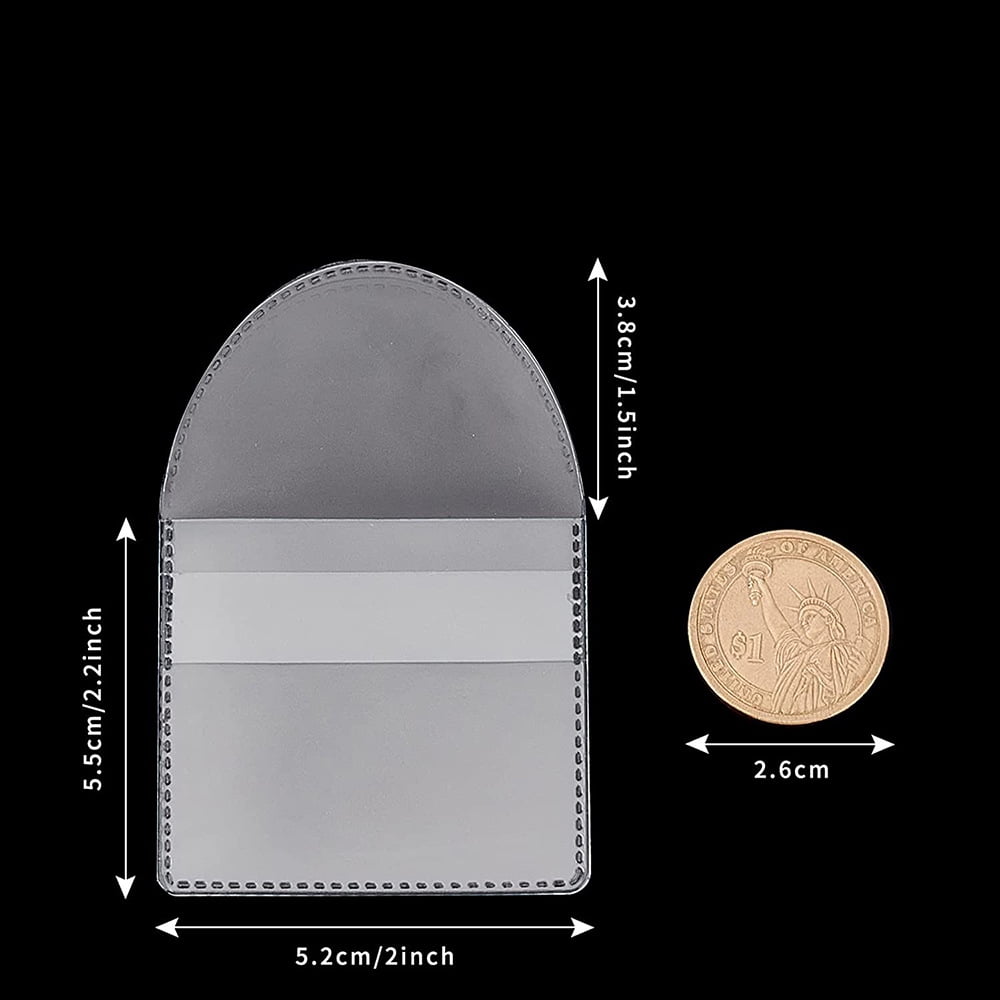 TRIANU 150Pcs Single Pocket Coin Sleeves Currency Bill Holders Clear Individual Sleeves Holders Coin Holder Currency Bills Protector Plastic Coin Pouch, 2.2 inch