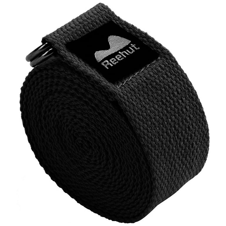 Reehut Fitness Exercise Yoga Strap w/ Adjustable D-Ring Buckle for  Stretching, Flexibility and Physical Therapy - (Black, 6ft) 