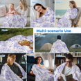 thumbnail image 5 of Purple Floral Cooling Blanket,Lightweight Breathable Summer Throw Blanket with Double Sided Cold Effect,Hydrangeas Flower Spring Summer Botanical Picnic Blankets Bed Sheet for Hot Sleepers 60"x80", 5 of 8